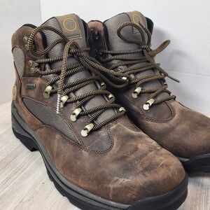Timberland Chocorua Trail Hiking Boots WATERPROOF Men's 12 Brown Leather Lace Up
